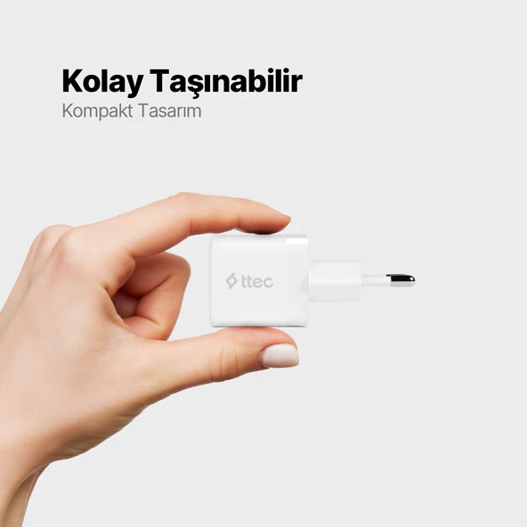 ttec SmartCharger 30W PD USB-C Seyahat Hızlı Şarj Aleti - 5