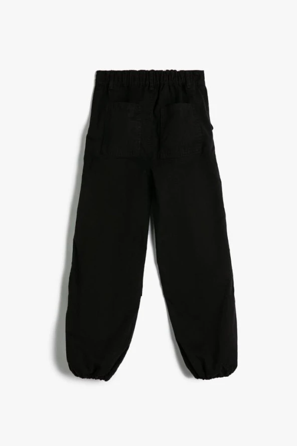 Koton Kız Çocuk Paraşüt Kot Pantolon Pamuklu Beli Lastikli Cepli - Parachute Jean - 2