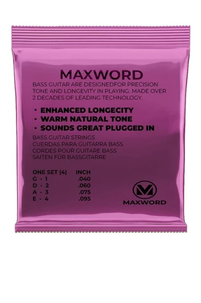 Maxword GT-Bass Kaliteli Bas Gitar Teli 1 Takım Set - Resim 2