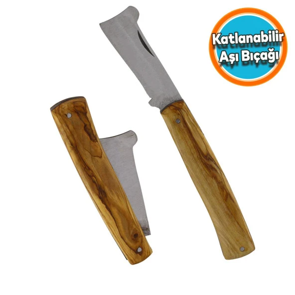 Ahşap Saplı Bıçak Düz Çakı Aşı Bıçağı Profesyonel Çelik Tepeli Uçlu Bağ Ağaç Budama Aşı Çakısı 180 mm