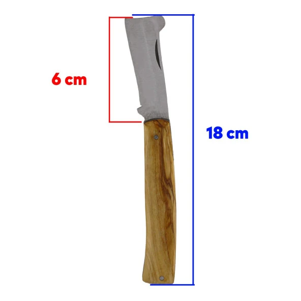 Ahşap Saplı Bıçak Düz Çakı Aşı Bıçağı Profesyonel Çelik Tepeli Uçlu Bağ Ağaç Budama Aşı Çakısı 180 mm - 2