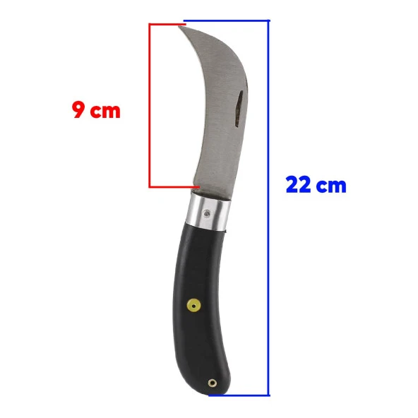 Ergonomik Plastik Saplı Bıçak Çakı Aşı Bıçağı Profesyonel Çelik Eğri Uçlu Bağ Ağaç Budama Aşı Çakısı 220 mm