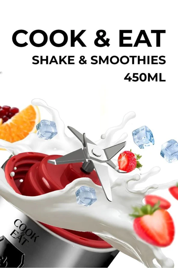 Cook&Eat Şarjlı Portatif Taşınabilir Buz Kırıcı Karıştırıcı El Blenderi S-POW - 4