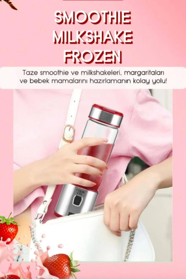 Cook&Eat Şarjlı Portatif Taşınabilir Buz Kırıcı Karıştırıcı El Blenderi S-POW - 6