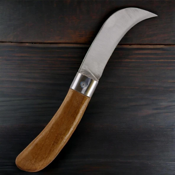 Ergonomik Plastik Saplı Bıçak Çakı Aşı Bıçağı Profesyonel Çelik Eğri Uçlu Bağ Ağaç Budama Aşı Çakısı 220 mm - 4