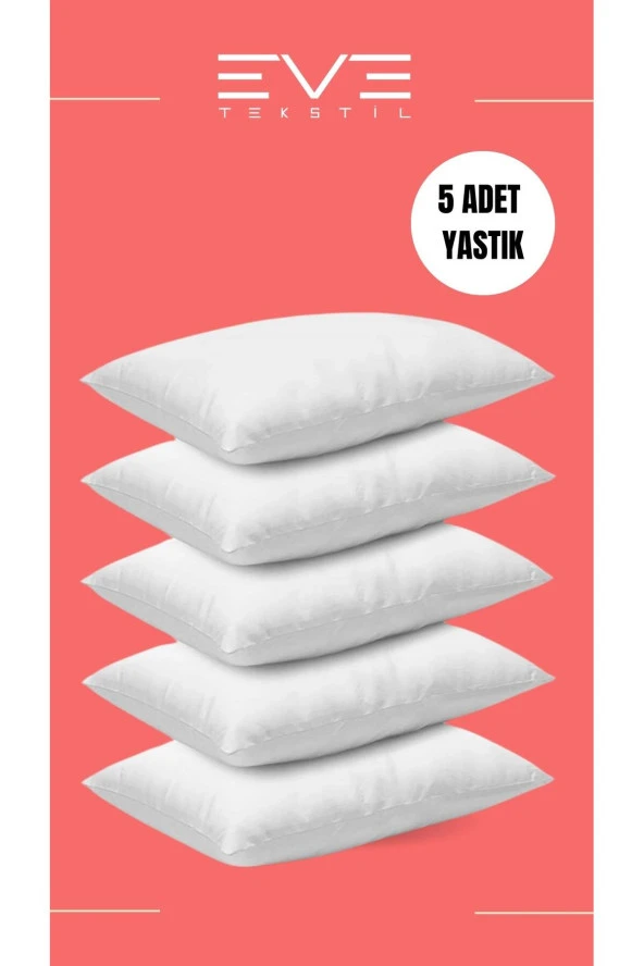 Eve Tekstil 5 Adet Micro Silikon Elyaf Nonwovenyastık 50x70cm 700 gr