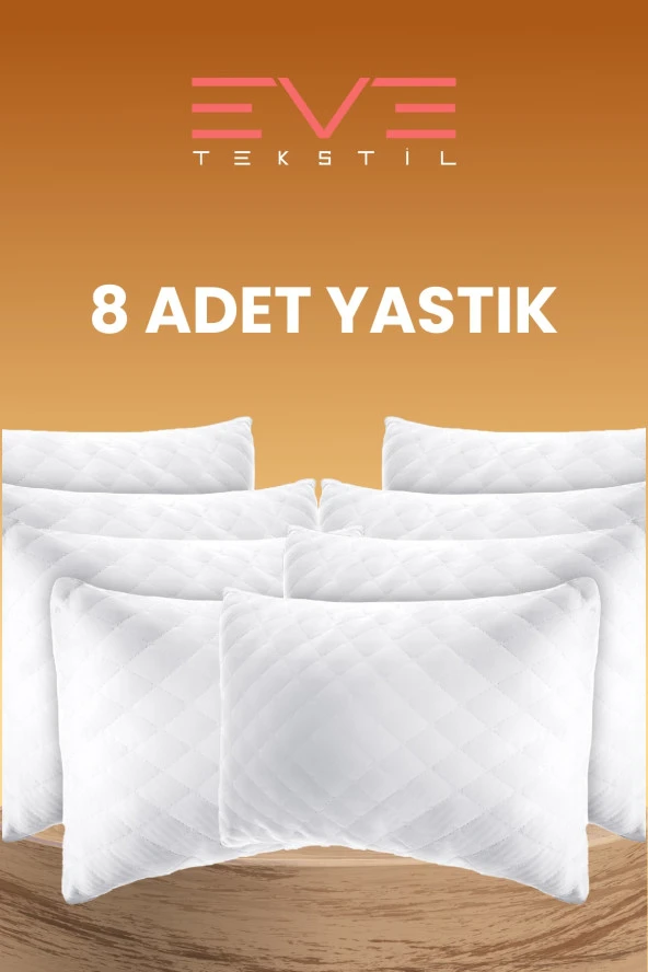 Eve Tekstil 8 Adet Diamond Kalite Kapitone Yastık 50x70 Cm 800 gr