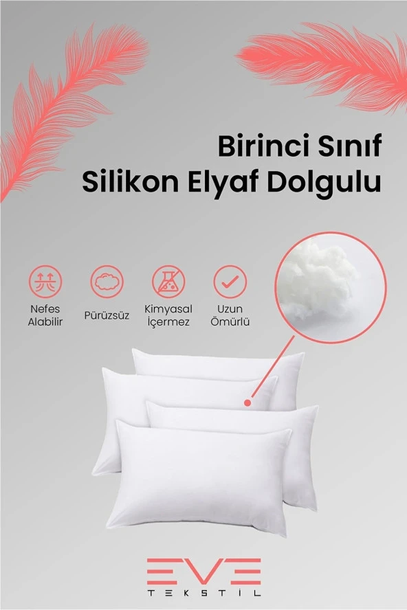 Eve Tekstil 6 Adet Rollpack Yastık Mikrosilikon 1000 Gr - Resim 3