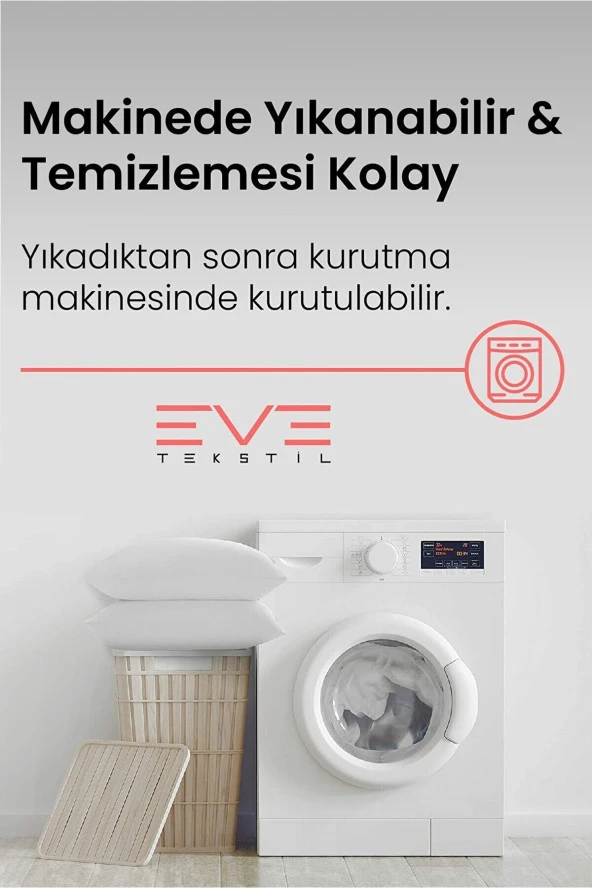 Eve Tekstil 5 Adet Micro Silikon Elyaf Nonwovenyastık 50x70cm 700 gr - 4