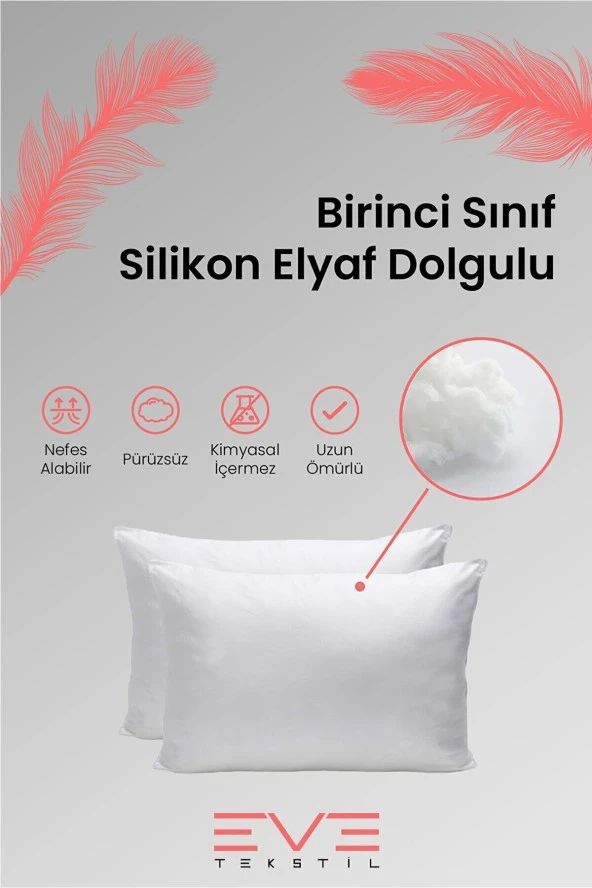 Eve Tekstil 5 Adet Micro Silikon Elyaf Nonwovenyastık 50x70cm 700 gr - 5