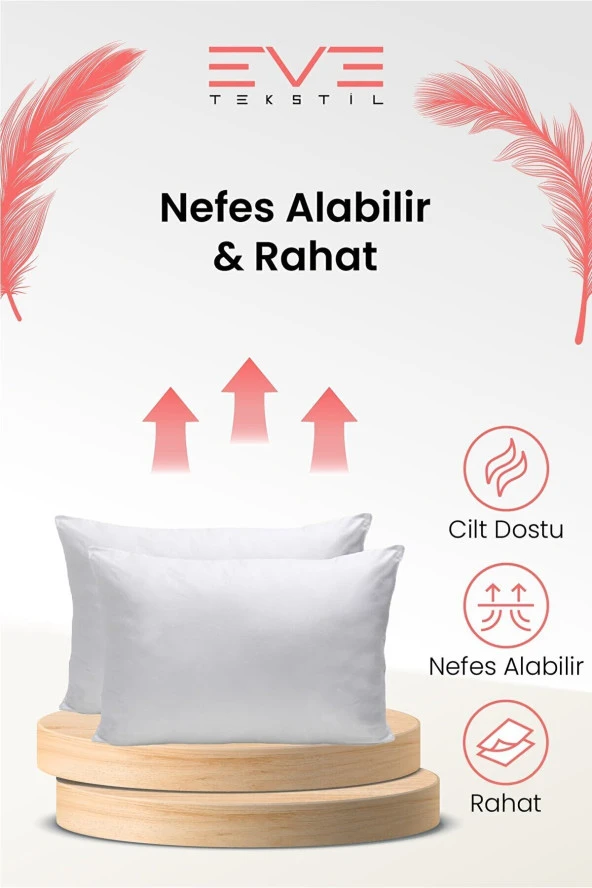 Eve Tekstil 5 Adet Micro Silikon Elyaf Nonwovenyastık 50x70cm 700 gr - 6