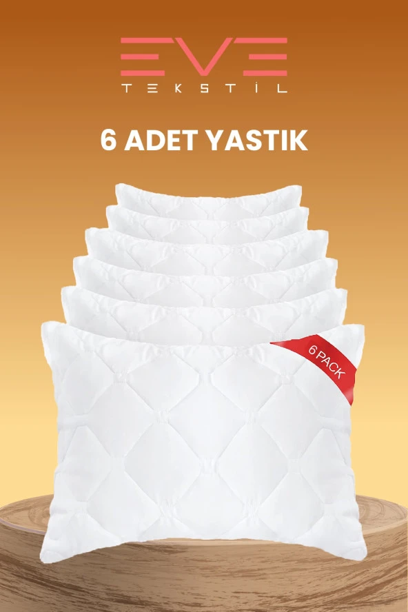 Eve Tekstil 6 Adet Diamond Plus Kapitone Yastık 50x70 Cm 800 gr