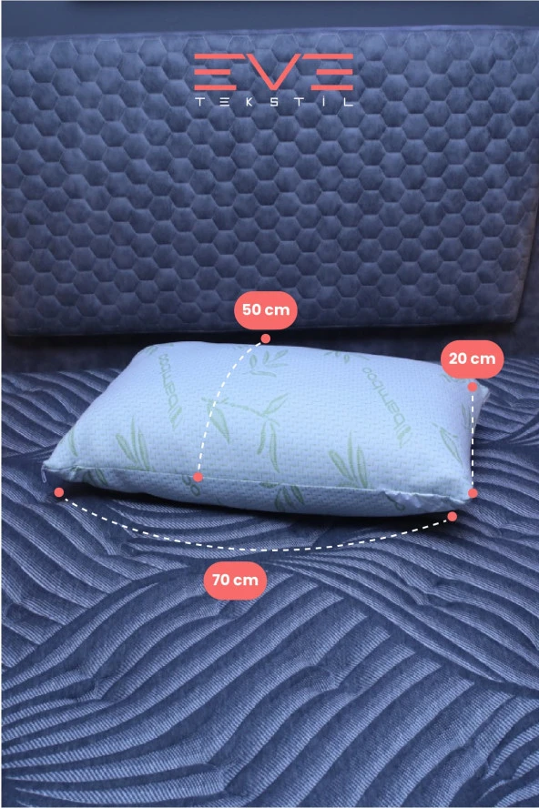 Eve Tekstil Eve 2 Adet Bamboo Kılıflı Silikon Elyaf Yastık 50cm X 70 Cm 800 gr - Resim 2