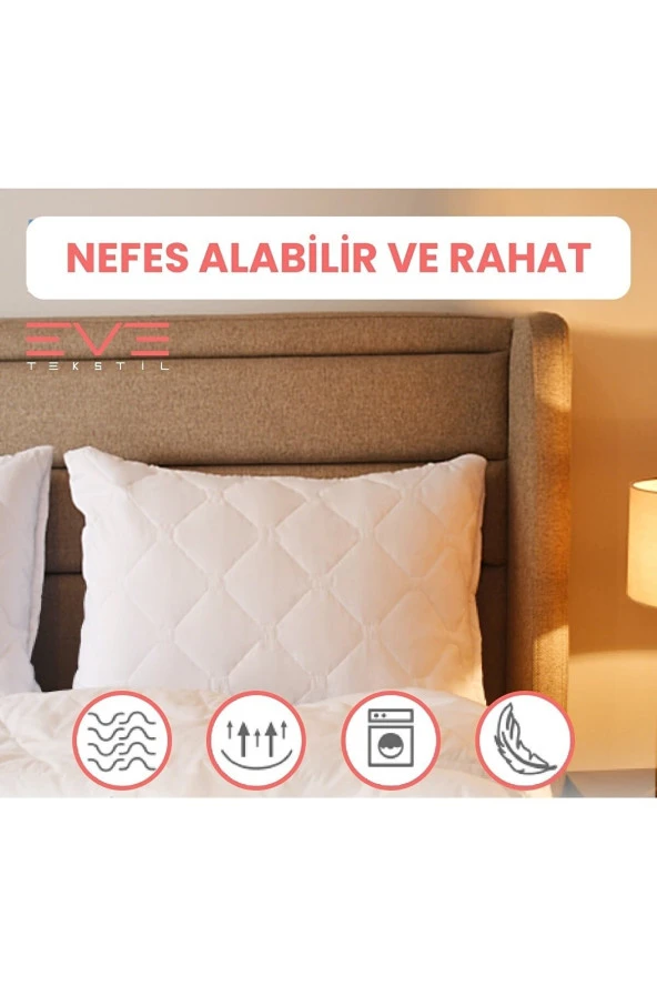 Eve Tekstil 6 Adet Diamond Plus Kapitone Yastık 50x70 Cm 800 gr - Resim 6