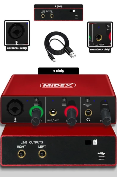 Midex GLX Paket-1 Ekonomik Home Stüdyo Ekipmanları Kayıt Seti - Resim 2