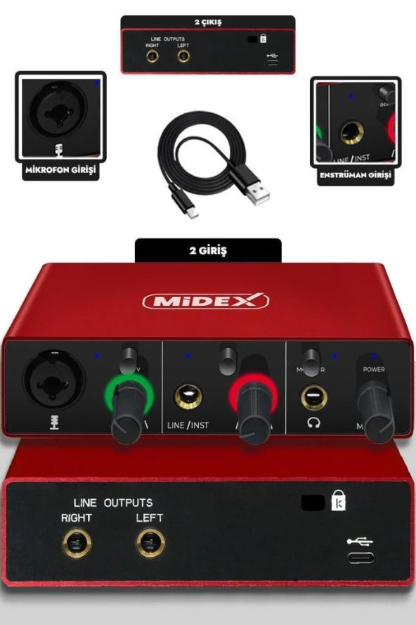 Midex GLX Paket-1 Ekonomik Home Stüdyo Ekipmanları Kayıt Seti - 2