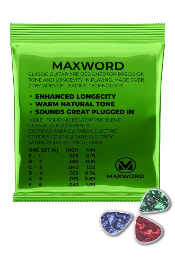 Maxword GT-Classic Kaliteli Klasik Gitar Teli 1 Takım Set (Pena Hediye) - 2