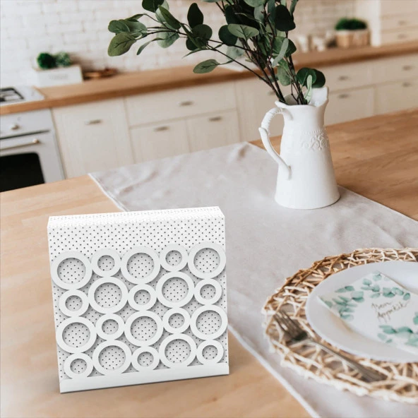 Modern Halka Tasarımıyla Zarif Sofralar: Gümüş Renk Metal Peçetelik - 6