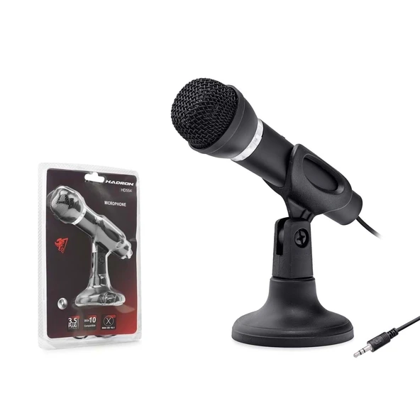 PC MASAÜSTÜ MİKROFONU AUX 3.5MM HADRON HD-554 - Resim 2