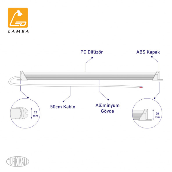Lambaled Mutfak Tezgahı Led Aydınlatma - 150cm Beyaz Işık (6500K) - 4