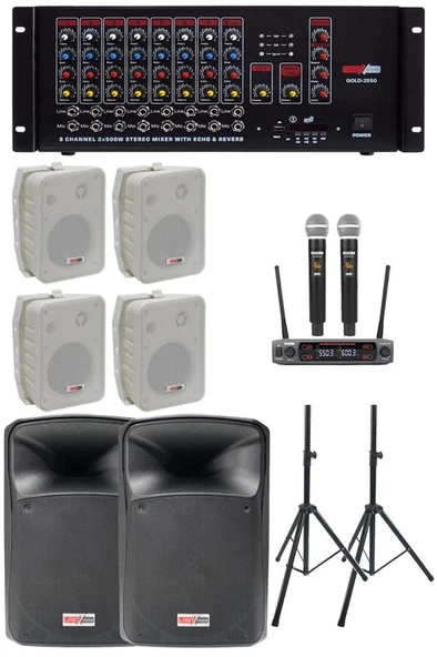 Okul Ses Sistemi İdeal İç-Dış Anfi Hoparlör Sistemi Full Paket-1 ürün görseli