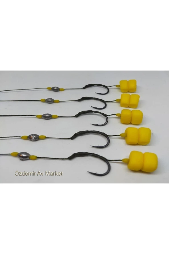 SR SazanRig Yüzen Çift Mısırlı Hazır Rig Takımı ( 5 Li Set) - 3