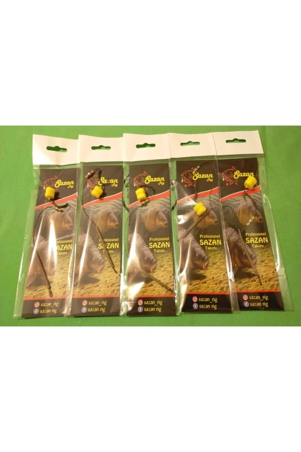 SR SazanRig Yüzen Çift Mısırlı Hazır Rig Takımı ( 5 Li Set) - 7