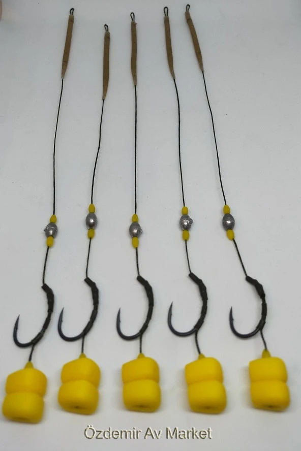 SR SazanRig Yüzen Çift Mısırlı Hazır Rig Takımı ( 5 Li Set) - 2