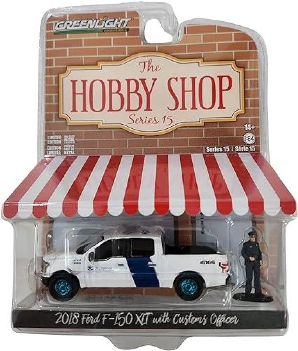 Greenlight 2018 Ford F-150 XLT With Customs Officer 1/64 Model Araba