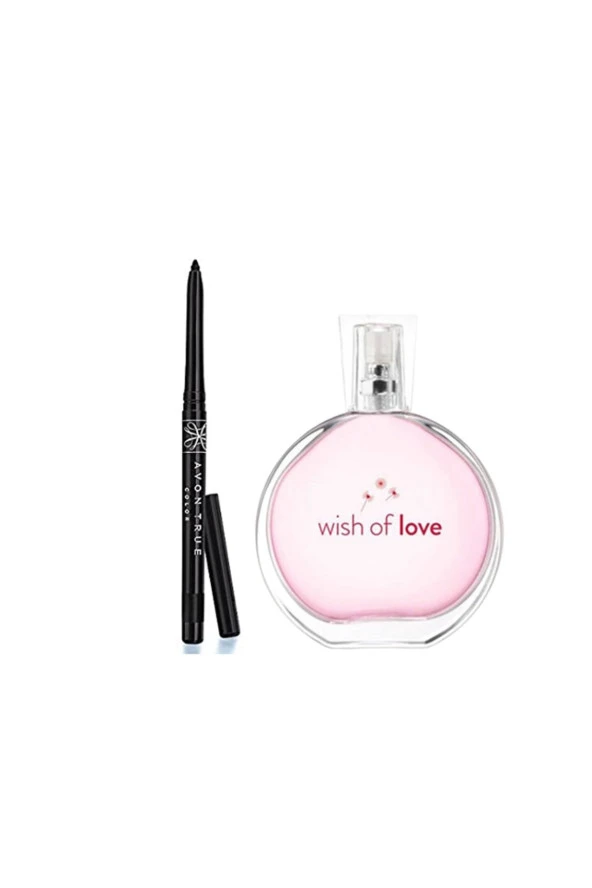 AVON Wish Of Love 50 ml + Glimmerstick Asansörlü Göz Kalemi- Blackest Black