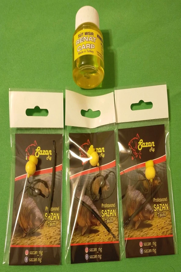 Yüzen Sarı Eva Rig Takımı Süt Mısır Atraktörlü 3 Lü Set - 6