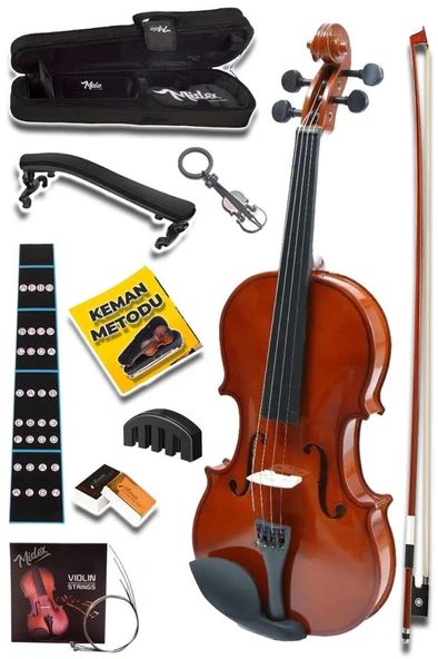 Midex CVL-744-TYS Profesyonel 4/4 Keman Seti (Yastık Tel Reçine Çanta Susturucu Yay) ürün görseli 1