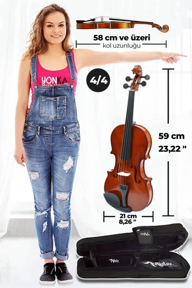 Midex CVL-744-PAK Profesyonel 4/4 Full Keman Seti (Yastık Tuner Tel Susturucu Reçine Çanta Yay) - Resim 5