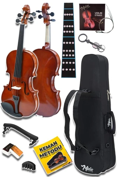 Midex CVL-744-TYS Profesyonel 4/4 Keman Seti (Yastık Tel Reçine Çanta Susturucu Yay) - Resim 4