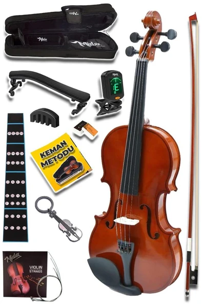Midex CVL-744-PAK Profesyonel 4/4 Full Keman Seti (Yastık Tuner Tel Susturucu Reçine Çanta Yay) ürün görseli 1