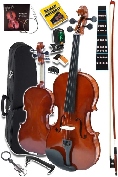 Midex CVL-744-PAK Profesyonel 4/4 Full Keman Seti (Yastık Tuner Tel Susturucu Reçine Çanta Yay) - Resim 2