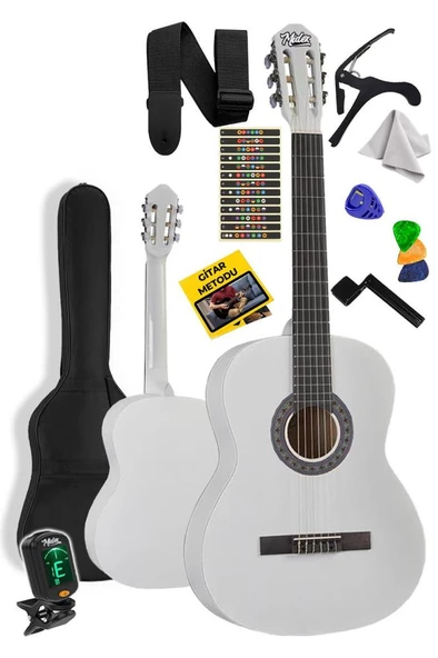 Midex CG-36WH-PAK Kaliteli 36 İnç 3/4 Juniur Çocuk Gitarı 8-12 Yaş Arası (Tuner Çanta Capo Askı Nota Sticker Pena Metod) ürün görseli