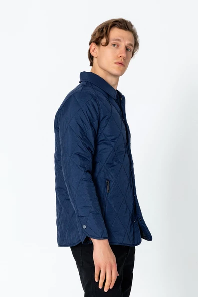 Erkek Regular Fit İçi Desenli Düğmeli Rahat Mont - 11