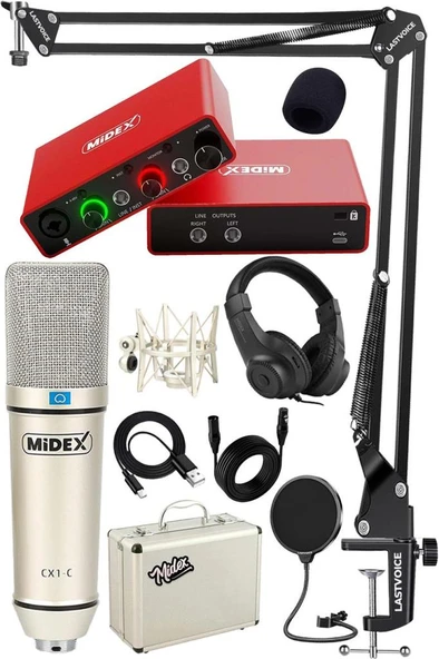 Stüdyo Ekipmanları Style Paket-3 CX1 Mikrofon Ses Kartı Stüdyo Kayıt Seti ürün görseli 1