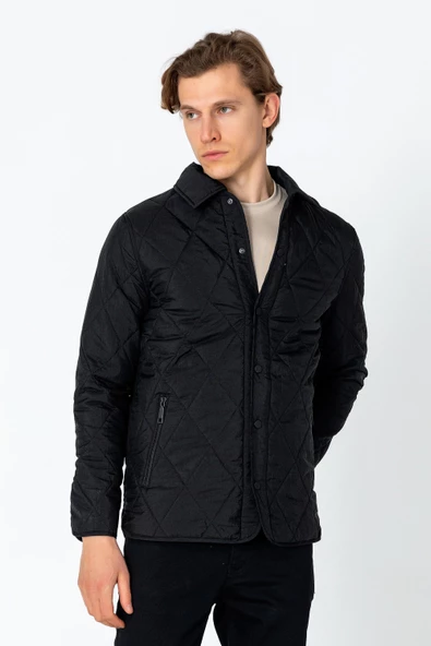 Erkek Regular Fit İçi Desenli Düğmeli Rahat Mont - 6