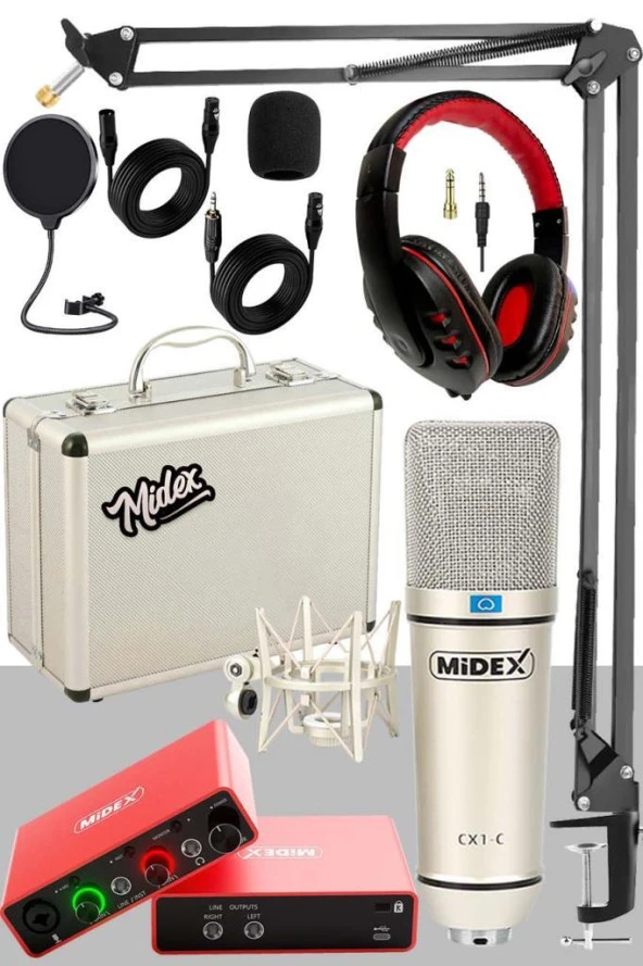 Stüdyo Kayıt Seti - GLX-700 Ses Kartı + CX1-C Mikrofon + Kulaklık