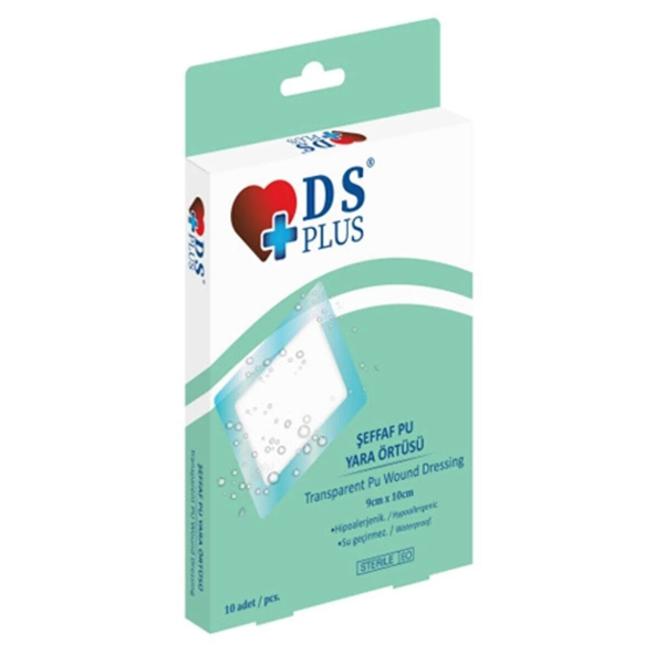 Ds Plus Şeffaf Su Geçirmez Pu Yara Örtüsü 9x10 cm 10lu ürün görseli 1