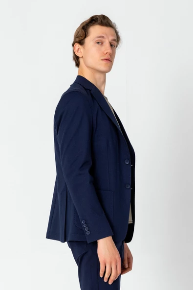 CEKMON Erkek Regular Fit Rahat Kırışmayan Hafif İçi Desenli Blazer Ceket - 12