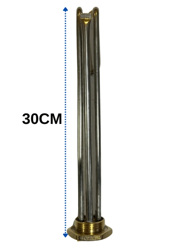 Balçık 2000W 220V 11/4 Termostat Isıtıcı Bükümlü Krom 30cm