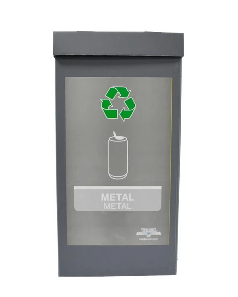 Geri Dönüşüm Kutusu - Sıfır Atık Kutusu Gri (METAL) - 2