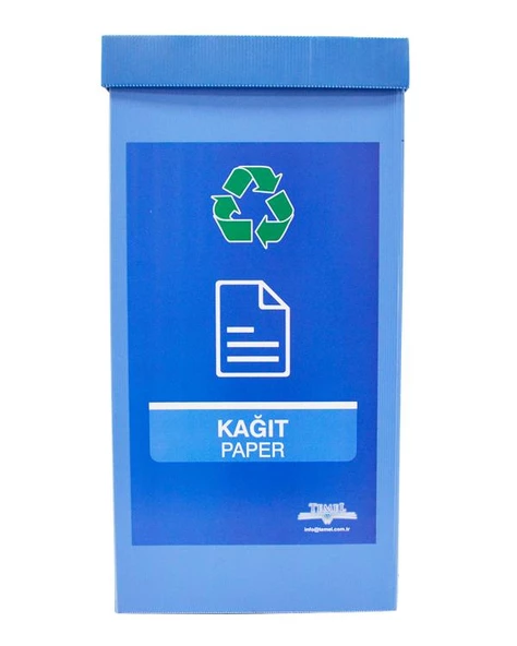 Geri Dönüşüm Kutusu - Sıfır Atık Kutusu Mavi (KAĞIT) - 2