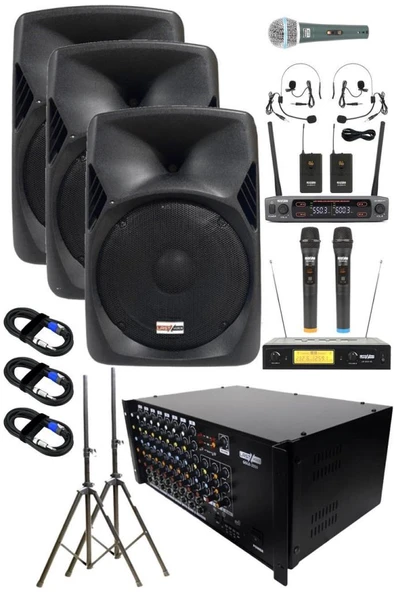 Lastvoice School Paket-3 Okul Tören Ses Sistemi Full Set (Hoparlör Anfi Mikrofon Stand) ürün görseli