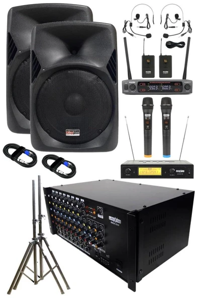 Lastvoice School Paket-2 Okul Tören Ses Sistemi Full Set (Hoparlör Anfi Mikrofon Stand) ürün görseli