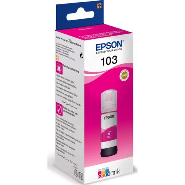 Epson 103 L3110/L3111/L3150/L3151 65 ml Pembe Mürekkep Kartuşu - 1