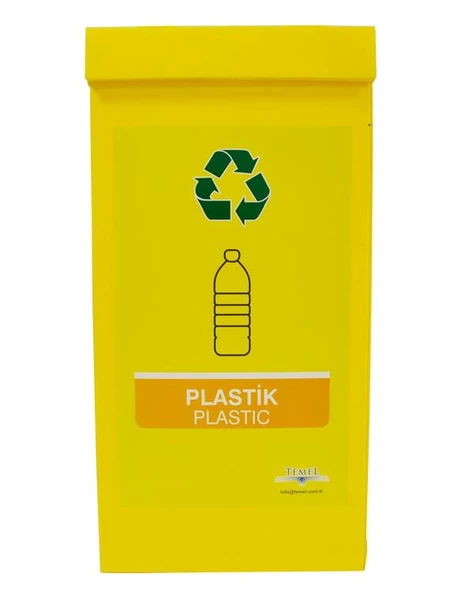 Geri Dönüşüm Kutusu - Sıfır Atık Kutusu Sarı (PLASTİK) - 2